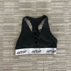 Lace-up Aerie logo bralette